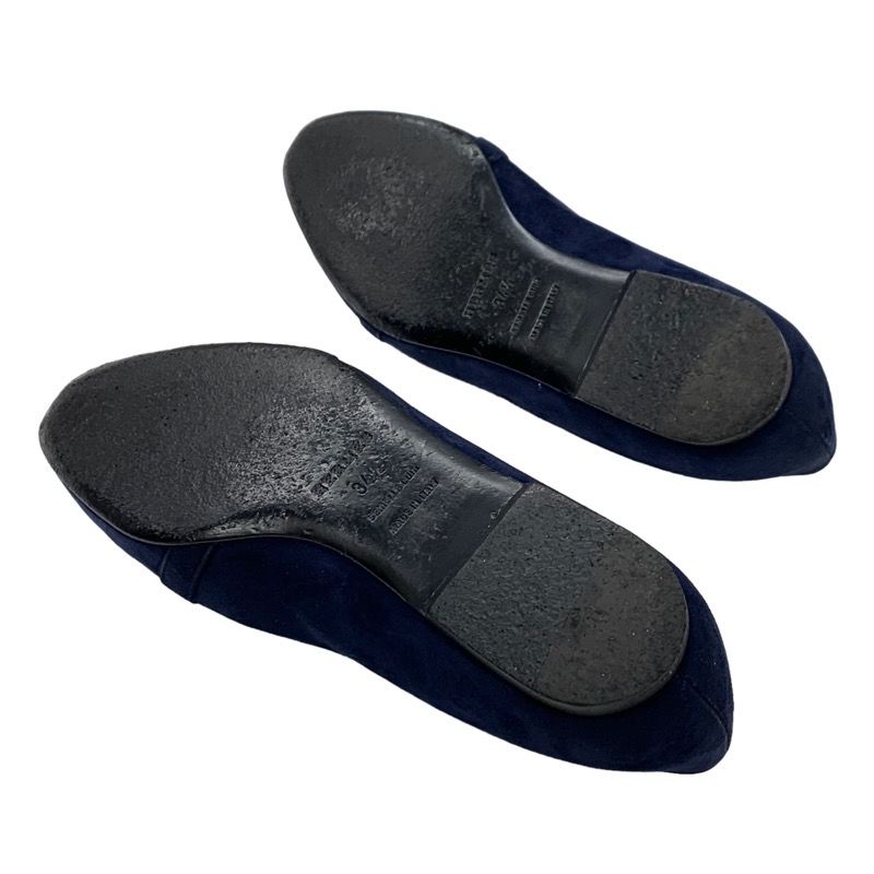 Hermes Pegase Flat Shoes Suede Navy Silver Kelly Hardware Loafers