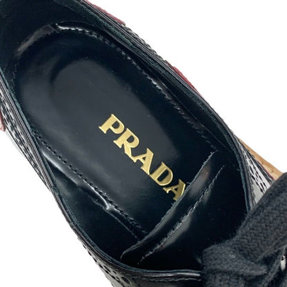Prada Flat Shoes Black Red Pink Lace Up Shoes Heart Platform