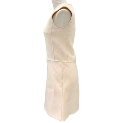 Louis Vuitton Dress Beige Gold Giant Monogram Sleeveless Front Zip