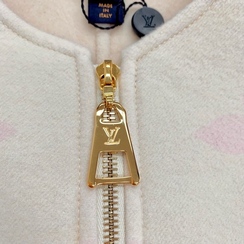 Louis Vuitton Dress Beige Gold Giant Monogram Sleeveless Front Zip