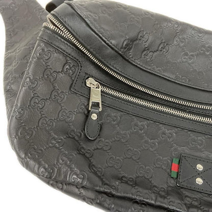 Gucci Waist Pouch Guccissima Line Sherry (Web) 246409 Black Leather