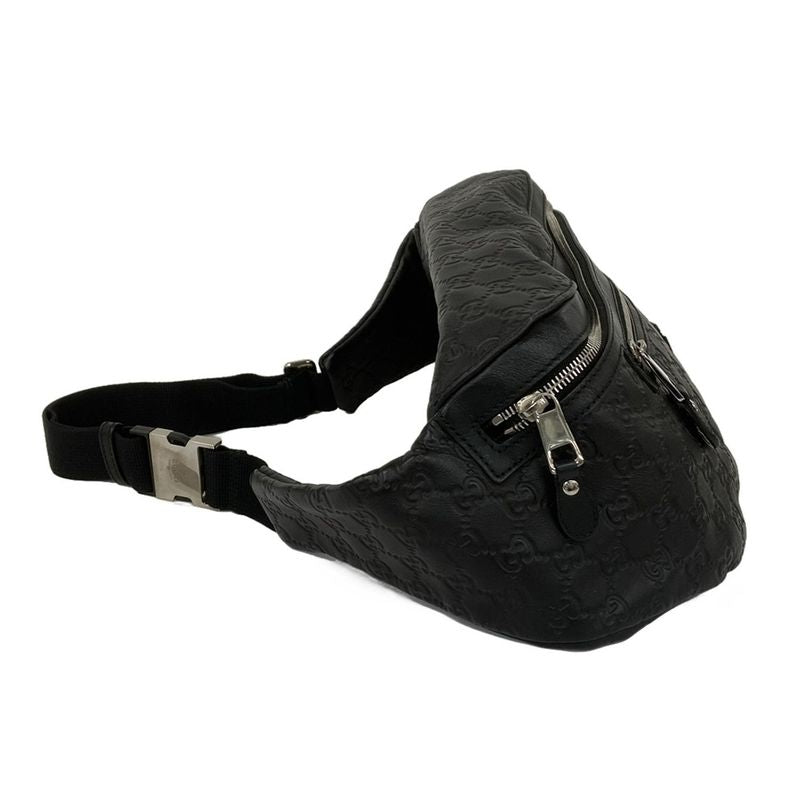 Gucci Waist Pouch Guccissima Line Sherry (Web) 246409 Black Leather