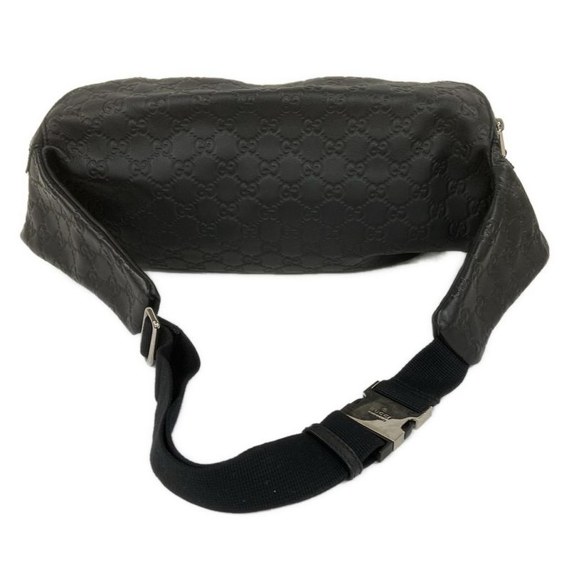 Gucci Waist Pouch Guccissima Line Sherry (Web) 246409 Black Leather