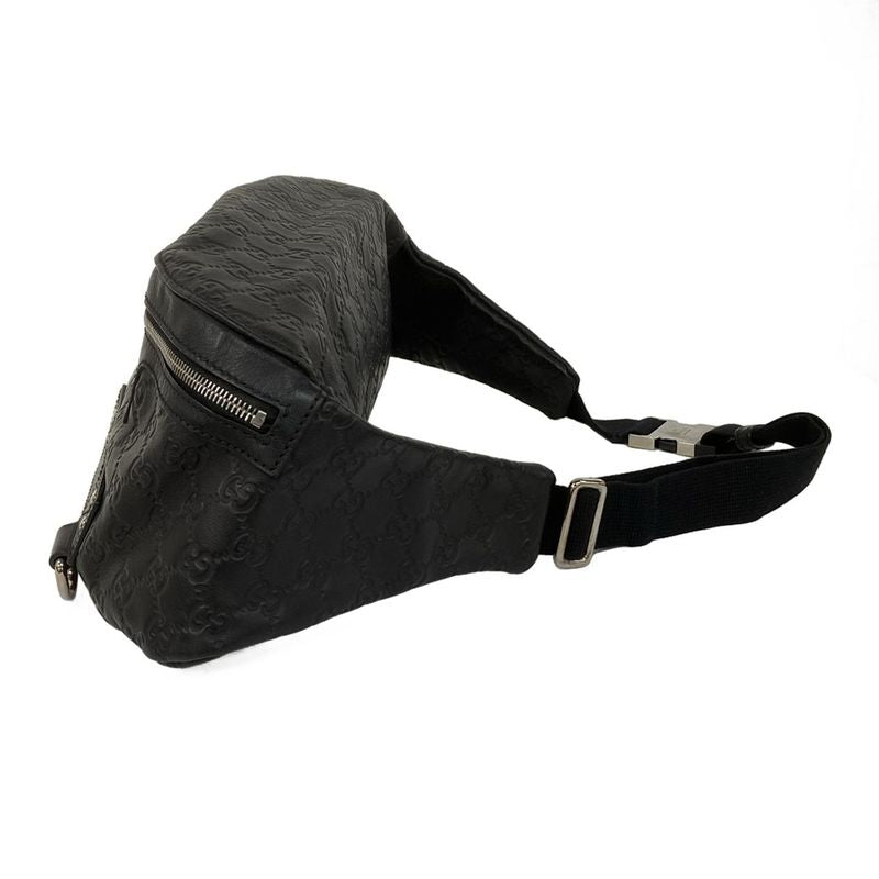 Gucci Waist Pouch Guccissima Line Sherry (Web) 246409 Black Leather