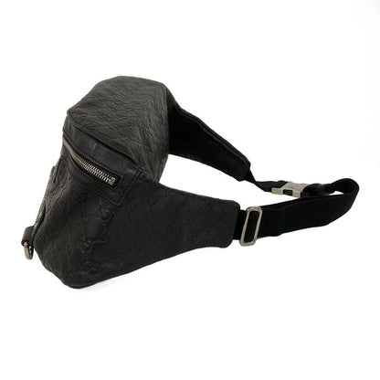 Gucci Waist Pouch Guccissima Line Sherry (Web) 246409 Black Leather