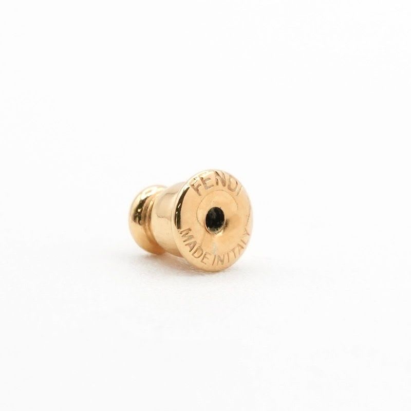 Fendi F's Earrings Gold White Rhinestone Pearl