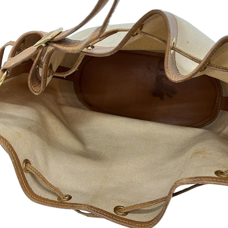 Hermes Shoulder Bag Market GM Ivory X Brown Draw String Shape