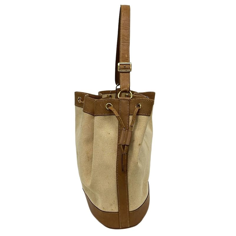 Hermes Shoulder Bag Market GM Ivory X Brown Draw String Shape