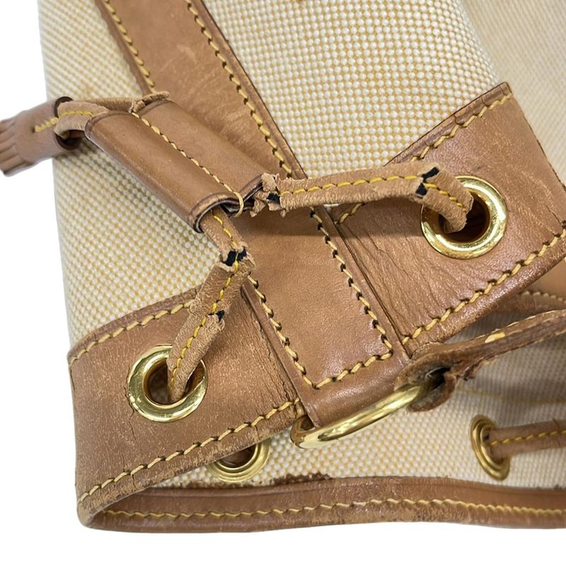 Hermes Shoulder Bag Market GM Ivory X Brown Draw String Shape