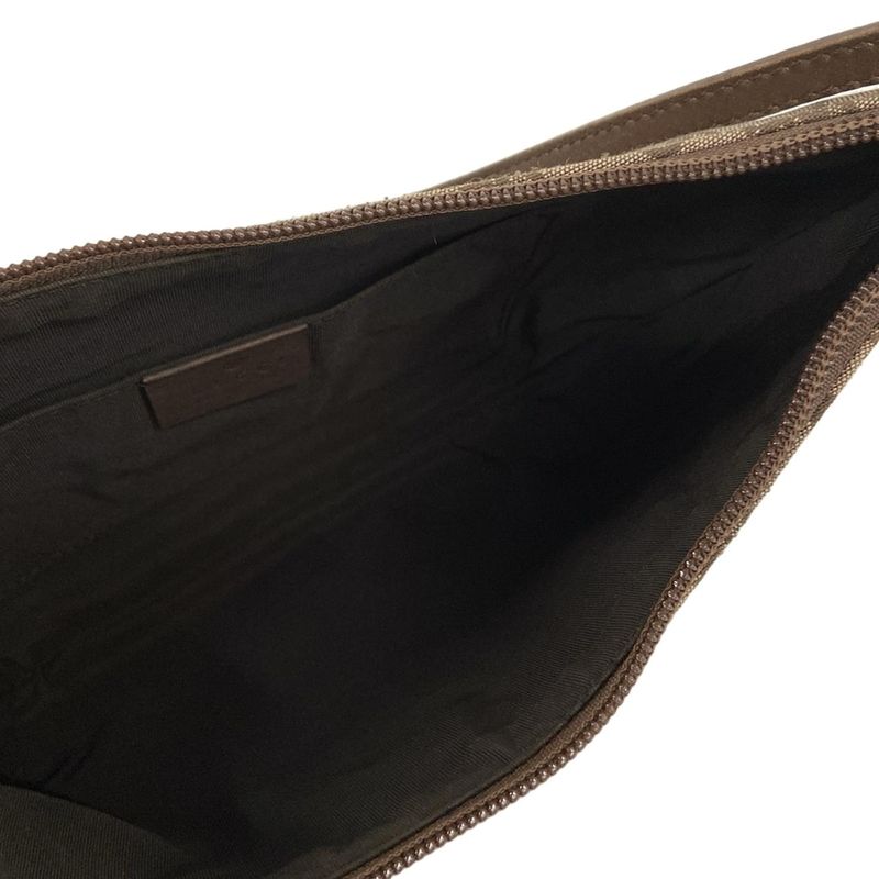 Gucci Shoulder Bag GG Pattern 0050813 Beige X Dark Brown Leather