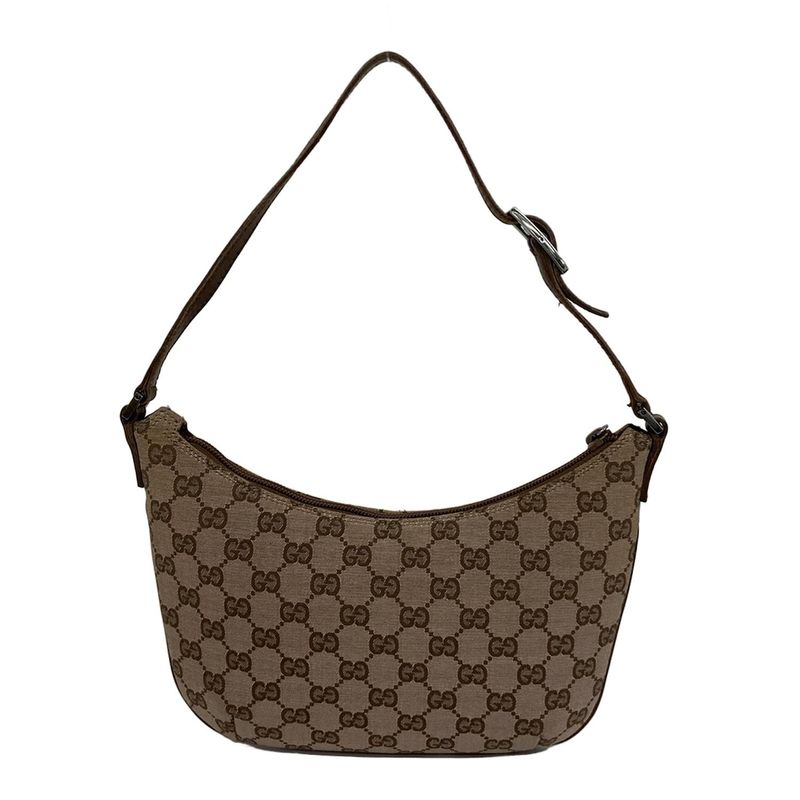 Gucci Shoulder Bag GG Pattern 0050813 Beige X Dark Brown Leather