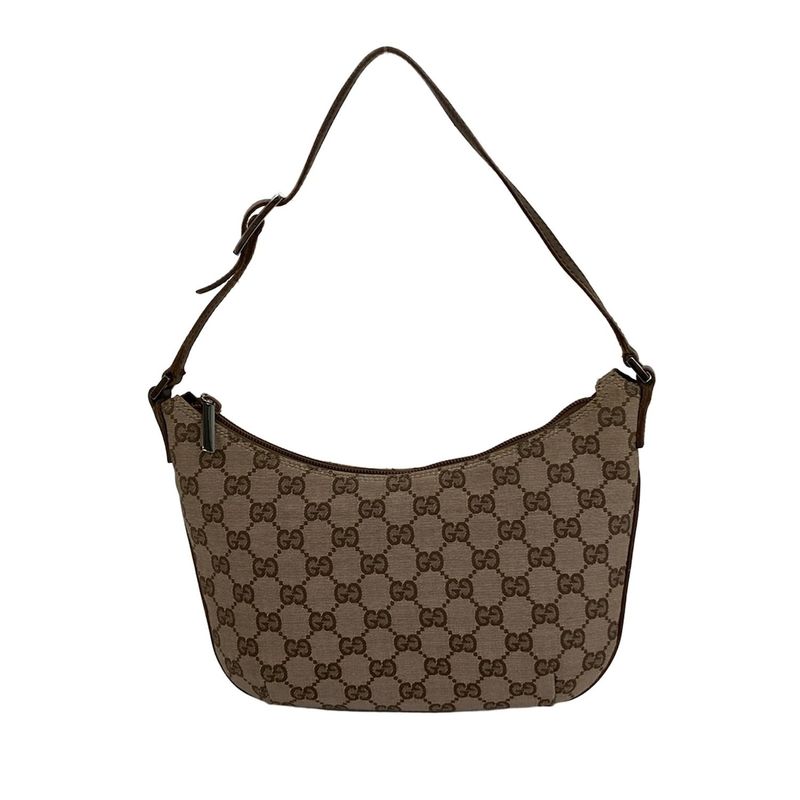 Gucci Shoulder Bag GG Pattern 0050813 Beige X Dark Brown Leather