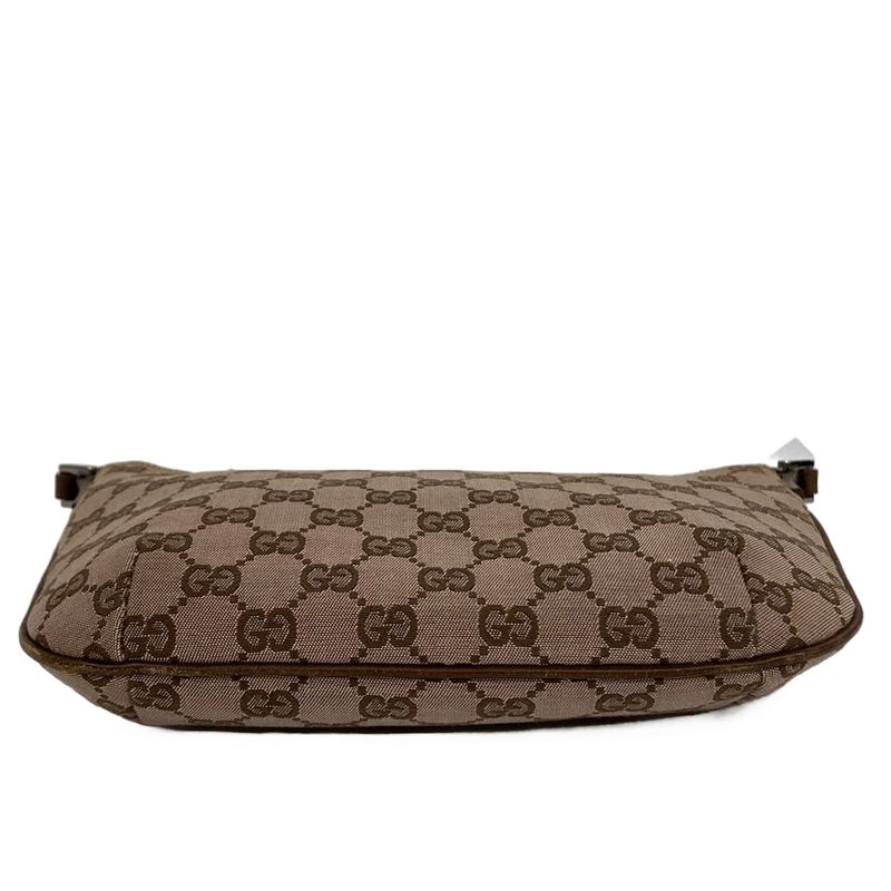 Gucci Shoulder Bag GG Pattern 0050813 Beige X Dark Brown Leather