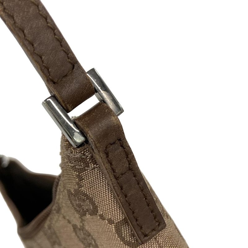 Gucci Shoulder Bag GG Pattern 0050813 Beige X Dark Brown Leather