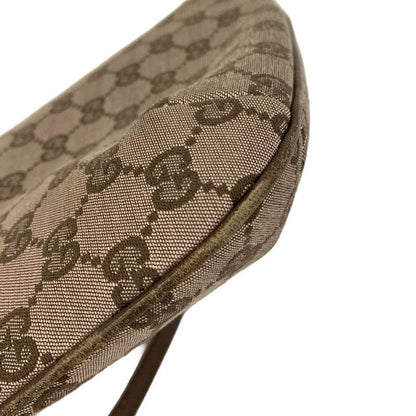 Gucci Shoulder Bag GG Pattern 0050813 Beige X Dark Brown Leather