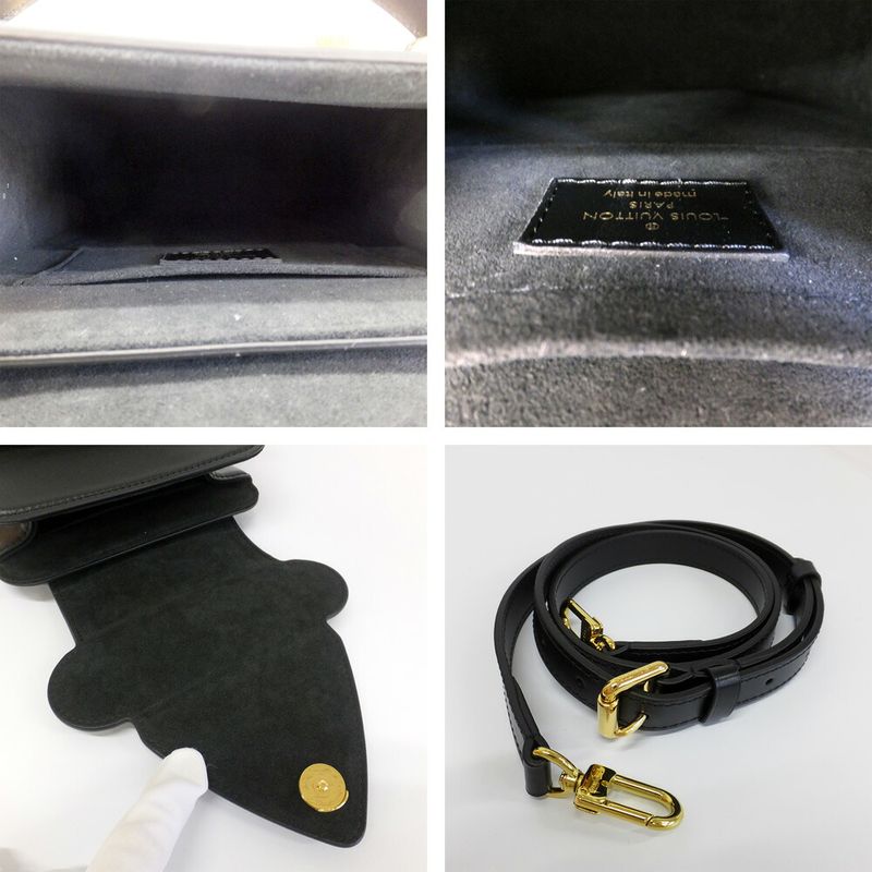 Louis Vuitton S Lock Bag Black M82214 Women's LV Logo Shoulder Bag
