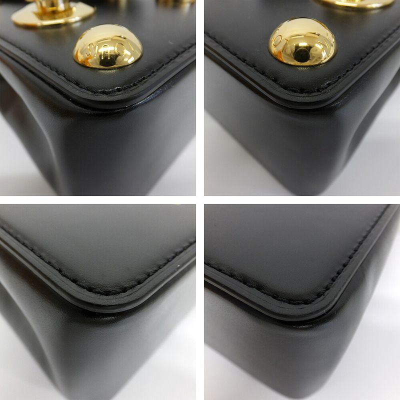 Louis Vuitton S Lock Bag Black M82214 Women's LV Logo Shoulder Bag