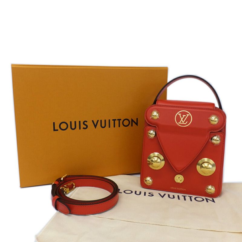 Louis Vuitton S Lock Bag Red M82215 LV Logo Shoulder Bag Ladies Women