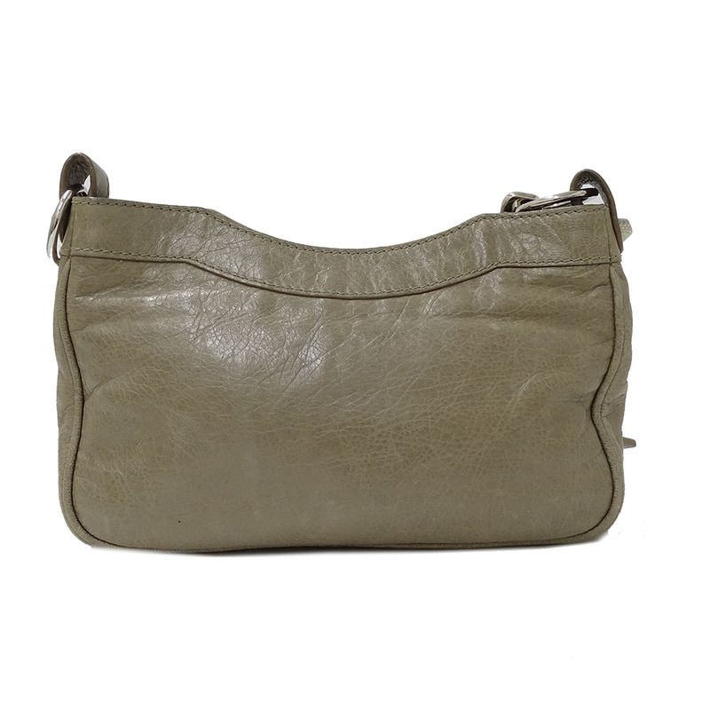 Balenciaga Bag Shoulder Leather Beige Grey Going Out