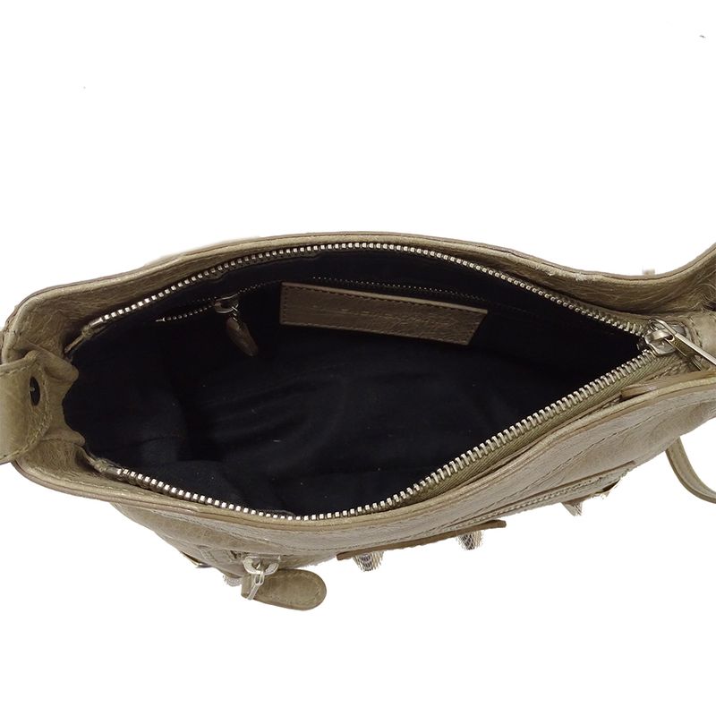 Balenciaga Bag Shoulder Leather Beige Grey Going Out