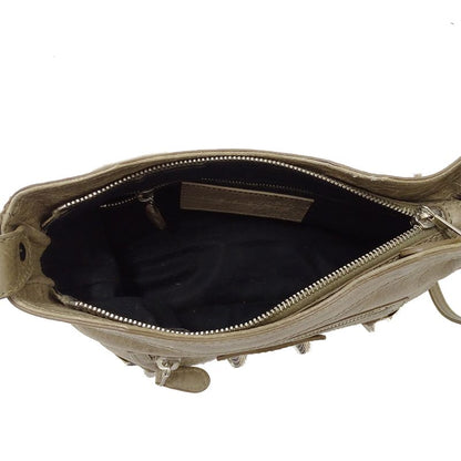 Balenciaga Bag Shoulder Leather Beige Grey Going Out
