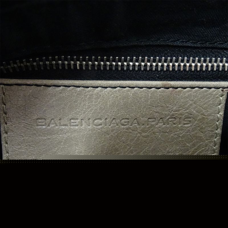 Balenciaga Bag Shoulder Leather Beige Grey Going Out