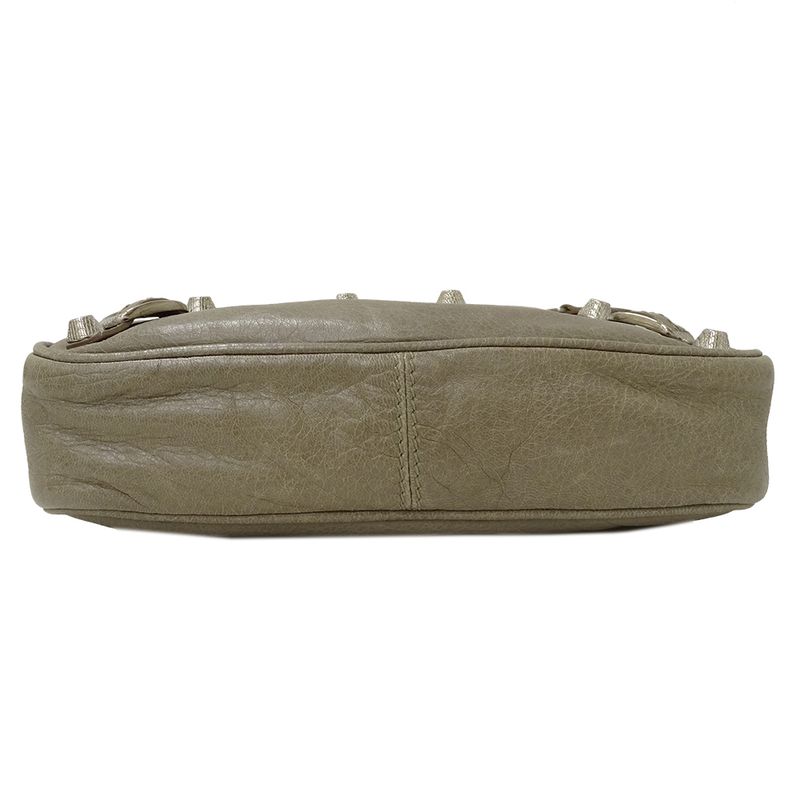 Balenciaga Bag Shoulder Leather Beige Grey Going Out