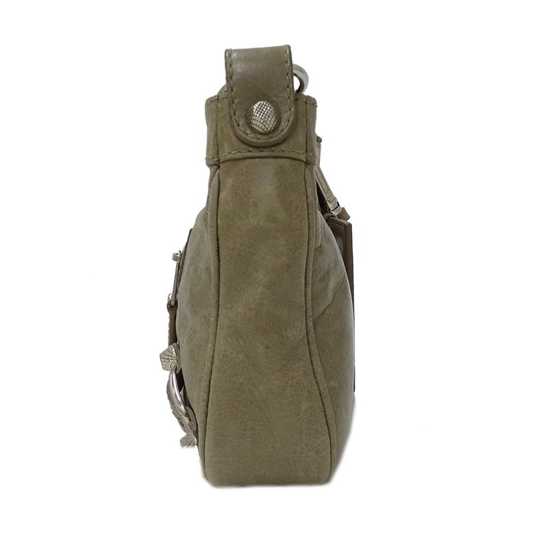 Balenciaga Bag Shoulder Leather Beige Grey Going Out