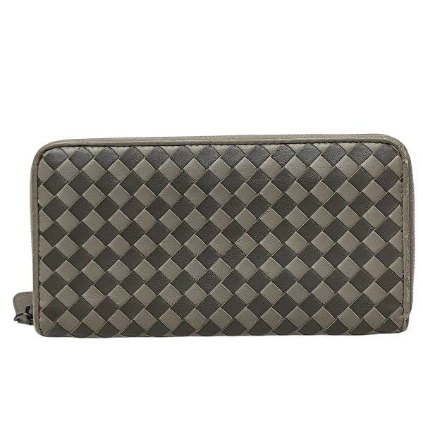 Bottega Veneta Intrecciato Round Zipper Long Wallet Men's