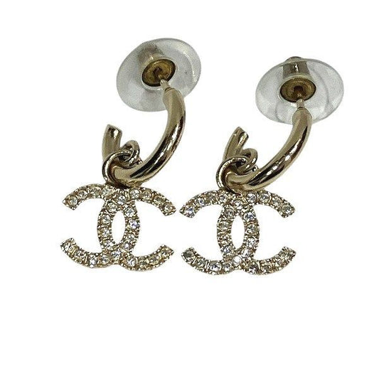 Chanel Cocomark Rhinestone F24a Brand Accessories Earrings Ladies