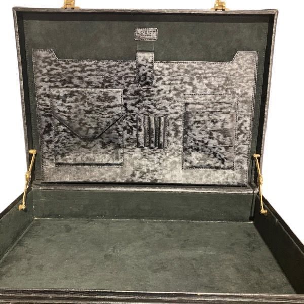Loewe Black Leather Bag Business Bag Men's
