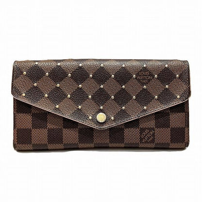 Louis Vuitton Damier Portefeuille Sarah N60249 Ebene Studs Rose Ballerine
