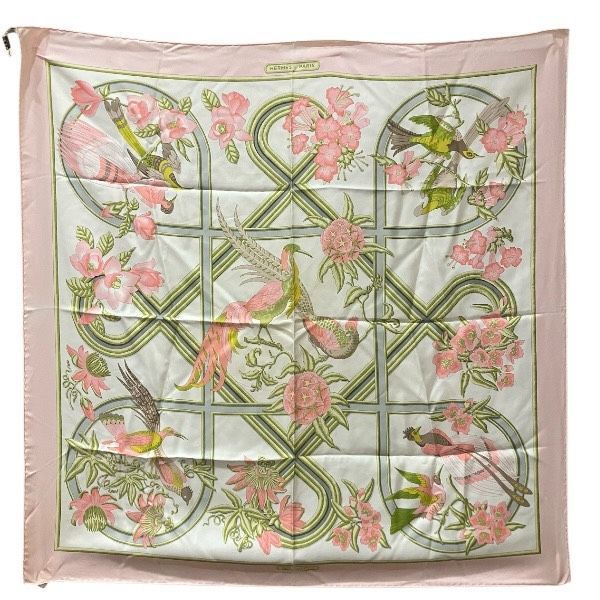Hermes Caraibes Caribbean Bird Silk Brand Accessories Scarf Women's