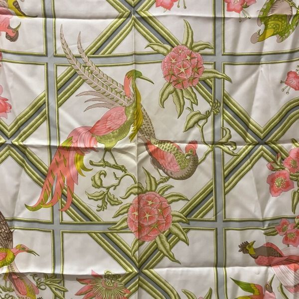 Hermes Caraibes Caribbean Bird Silk Brand Accessories Scarf Women's