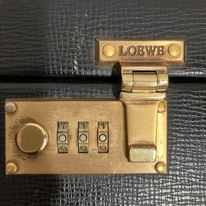Loewe Black Leather Bag Business Bag Men's