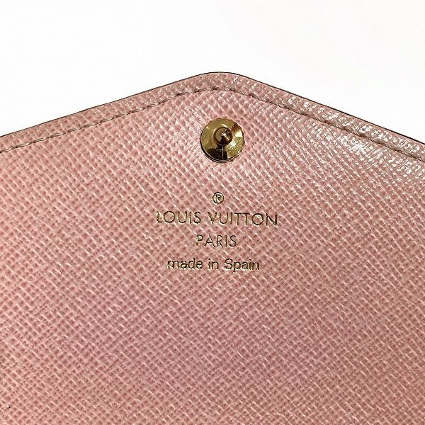 Louis Vuitton Damier Portefeuille Sarah N60249 Ebene Studs Rose Ballerine