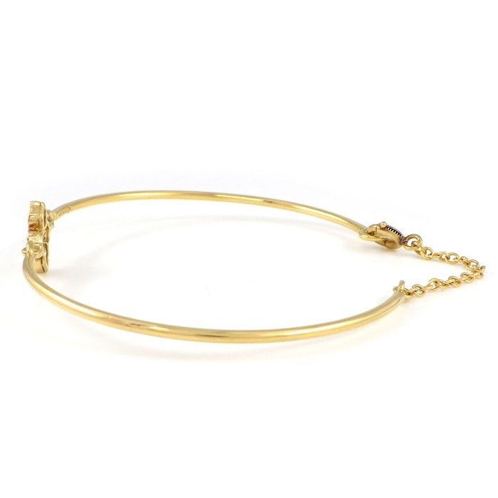 Cartier Bracelet Hindu Lotus Water Lily 4 Points Diamond 18K Yellow
