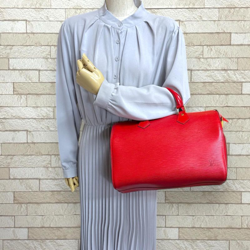Louis Vuitton Speedy 30 Epi Handbag Epi Leather M43007 Red Ladies Louis Vuitton