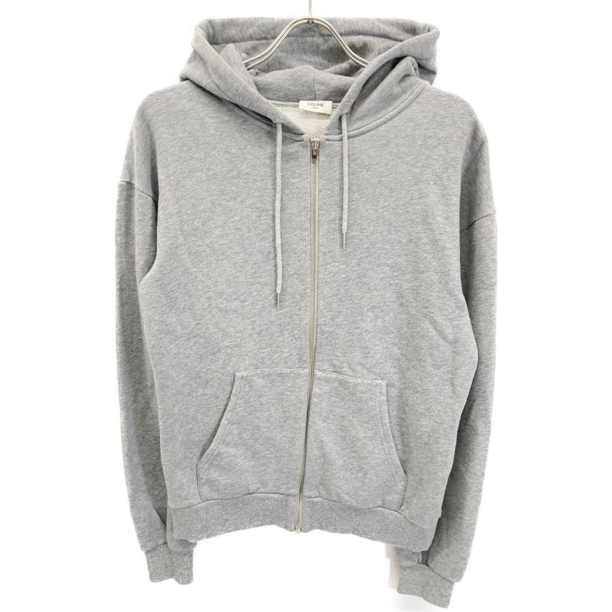 Celine 2y533670q ｸﾞﾚｰ ｺｯﾄﾝﾎﾟﾘ ｼﾞｯﾌﾟｱｯﾌﾟ ﾊﾟｰｶｰ XXS