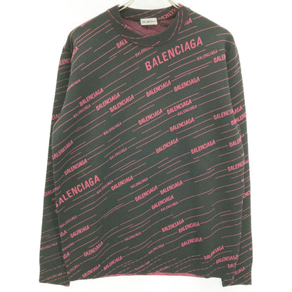 Balenciaga 19aw 583094 ﾋﾟﾝｸ×ﾌﾞﾗｯｸ ﾀﾞｲｱｺﾞﾅﾙｼﾞｬｶﾞｰﾄﾞﾆｯﾄ Ｓ
