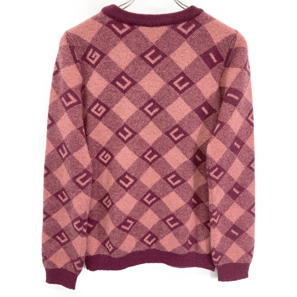 Gucci 644354 ﾋﾟﾝｸ ﾛｺﾞ ｳｰﾙ ﾆｯﾄ Ⅿ