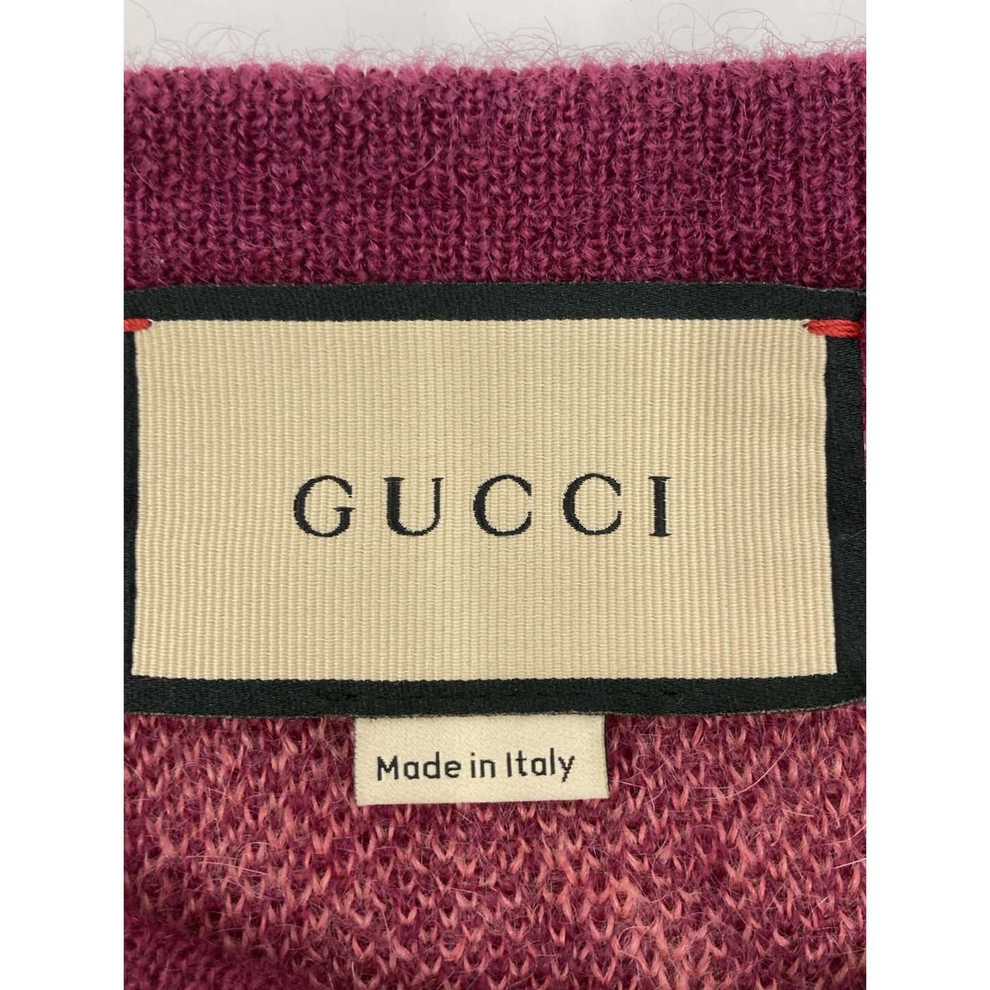 Gucci 644354 ﾋﾟﾝｸ ﾛｺﾞ ｳｰﾙ ﾆｯﾄ Ⅿ
