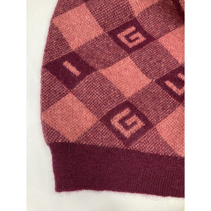 Gucci 644354 ﾋﾟﾝｸ ﾛｺﾞ ｳｰﾙ ﾆｯﾄ Ⅿ