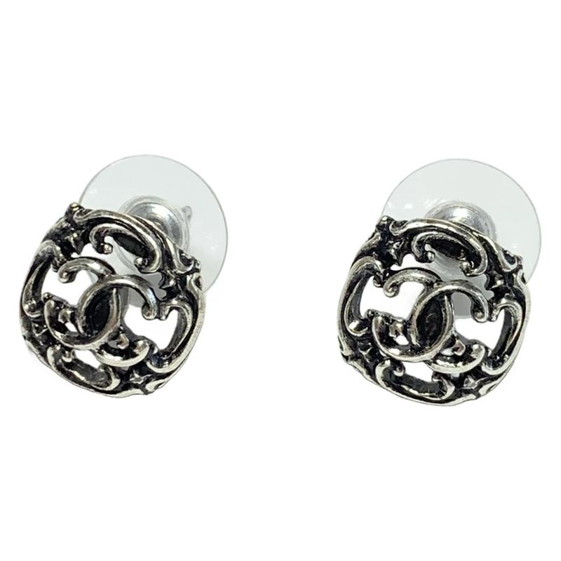 Chanel Earrings - Silver Here Mark