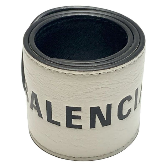 Balenciaga Bracelet Cycle Bracelet 469170 Leather White X Black