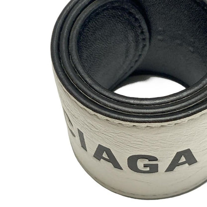 Balenciaga Bracelet Cycle Bracelet 469170 Leather White X Black