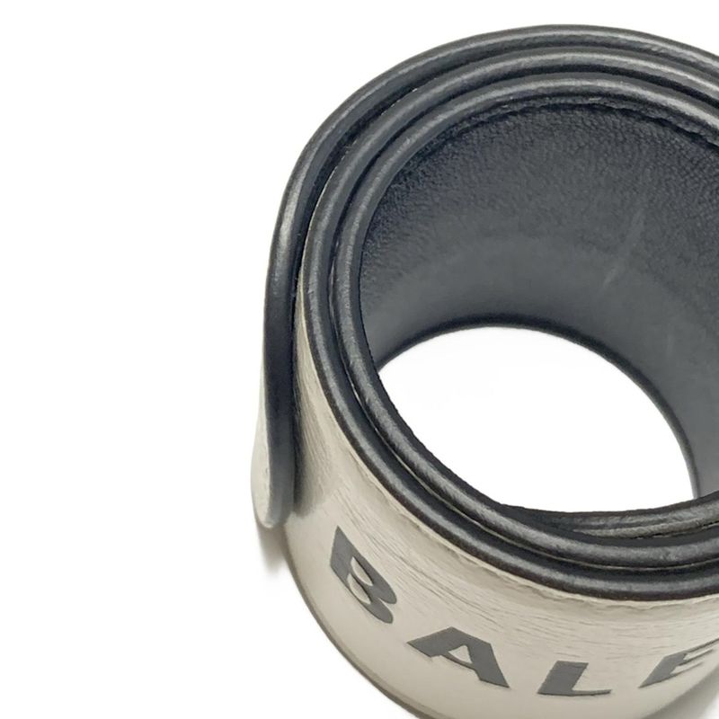 Balenciaga Bracelet Cycle Bracelet 469170 Leather White X Black