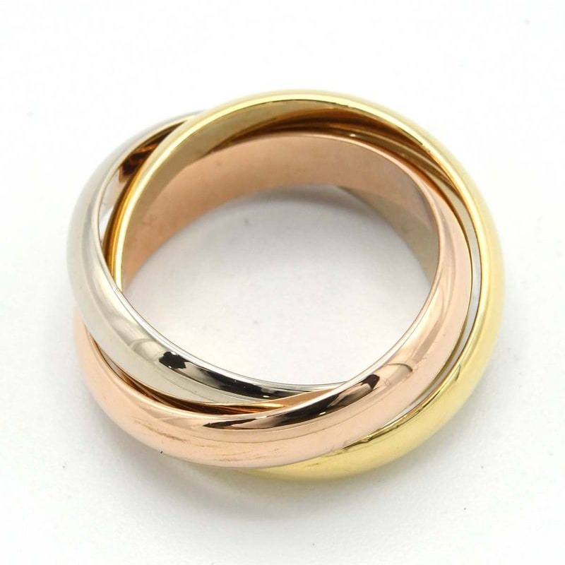 Cartier Trinity Ring 750 18K Yellow Gold WG PG Triple Size 49 About
