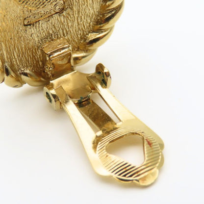 Christian Dior Earrings Logo Metal Gold Plated GP Accessories Ladies