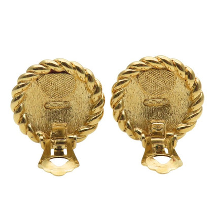 Christian Dior Earrings Logo Metal Gold Plated GP Accessories Ladies
